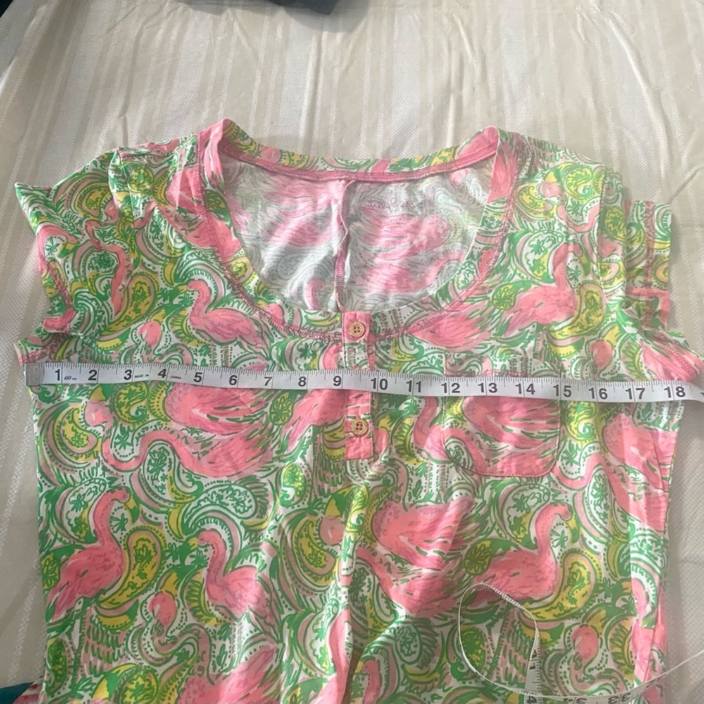Lilly Pulitzer Britton Hotwings Flamingo Print Short Sleeve Henley dress - Picture 5 of 7